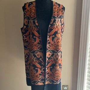 Orange and Black Patterned Vest